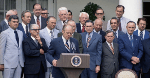 President Ford Speaking at the ERISA Signing Ceremony