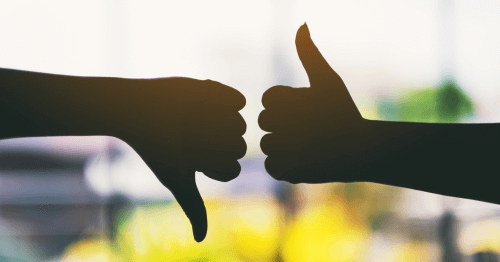 Thumbs up and down