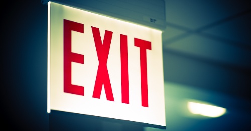 Exit sign in office